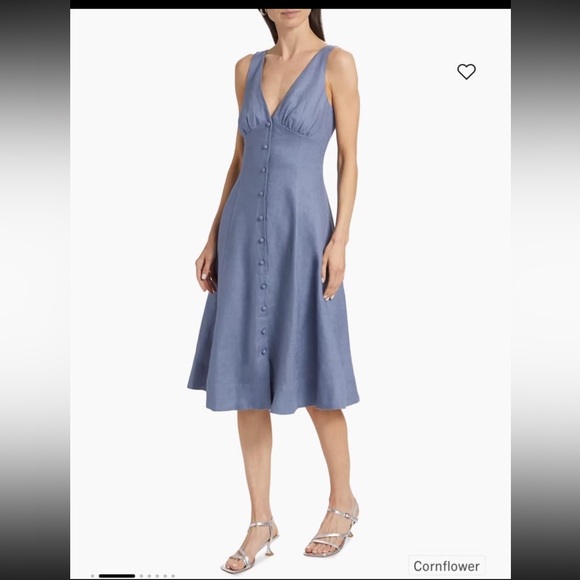 Reformation  NEW Sebastien Linen Midi-Dress - Picture 2 of 12
